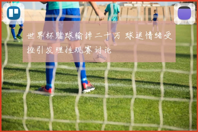 世界杯赌球输掉二十万 球迷情绪受挫引发理性观赛讨论